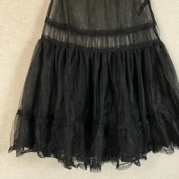 Widow Womens Sheer Mesh Midi Skirt Size M Goth Grunge Vampy Witchy Shadow Kiss - Picture 2 of 10
